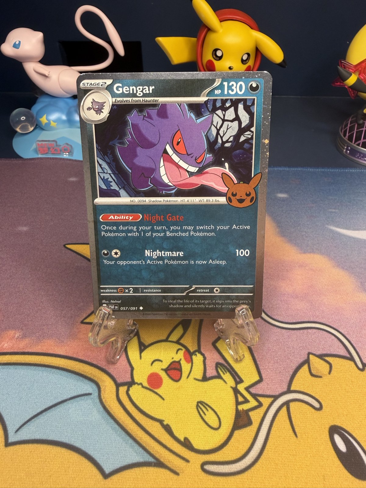 Gengar 057/091 Trick or Trade 2024 Halloween stamp cosmos holo Pokémon card - front, Near Mint - Crown Cards PK
