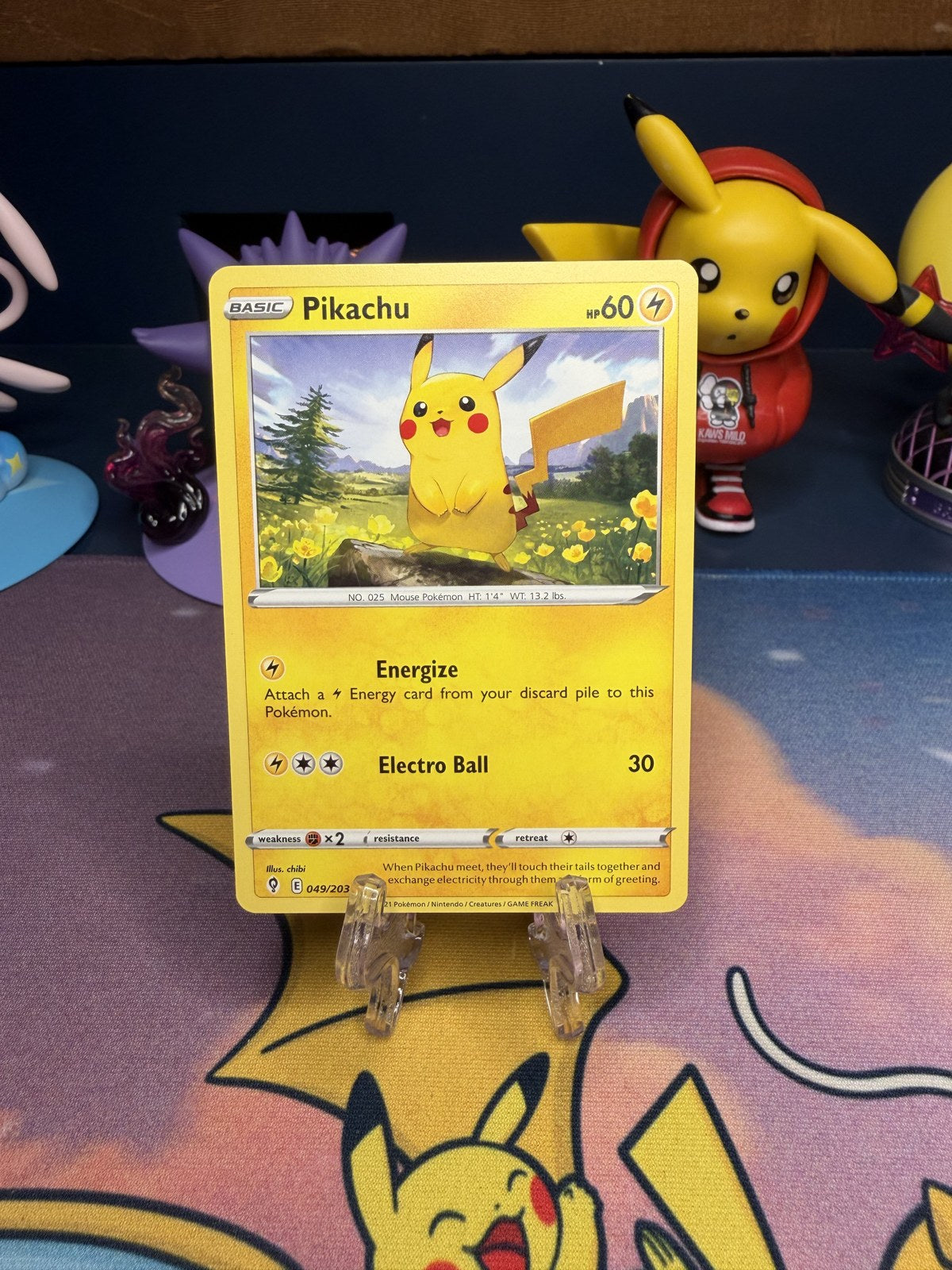 Pikachu 049/203 Evolving Skies Pokémon card - front, Near Mint - Crown Cards PK