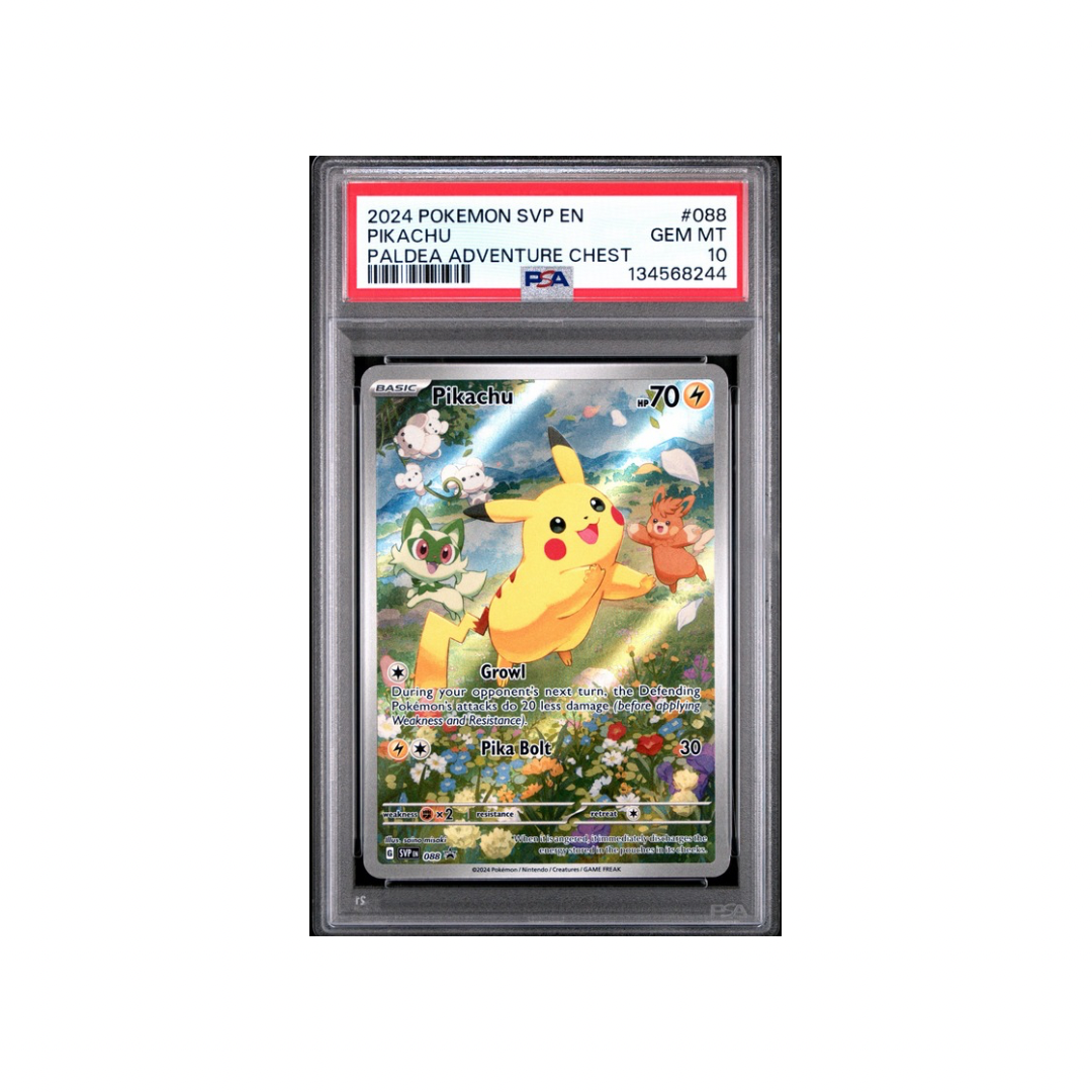 Pikachu – SVP 088 – Paldea Adventure Chest Promo – PSA 10 – Graded Pokémon Pakistan