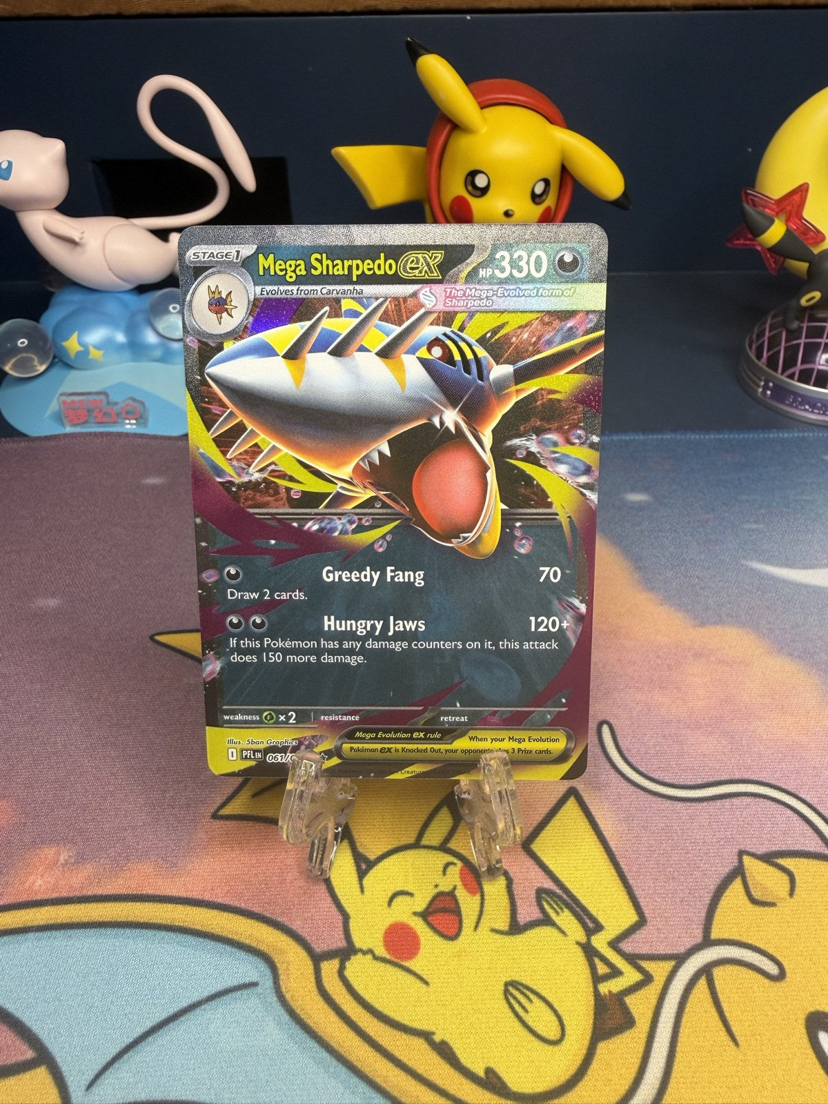 Mega Sharpedo ex 061/094 Phantasmal Flames Pokémon card - front, Near Mint - Crown Cards PK