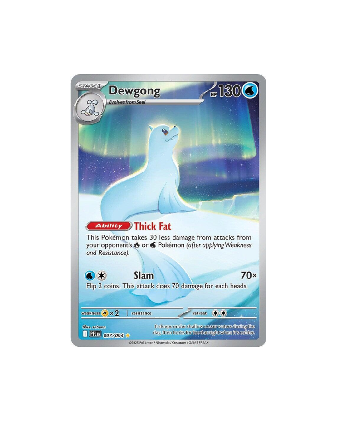 Dewgong 097/094 Illustration Rare card from Phantasmal Flames set