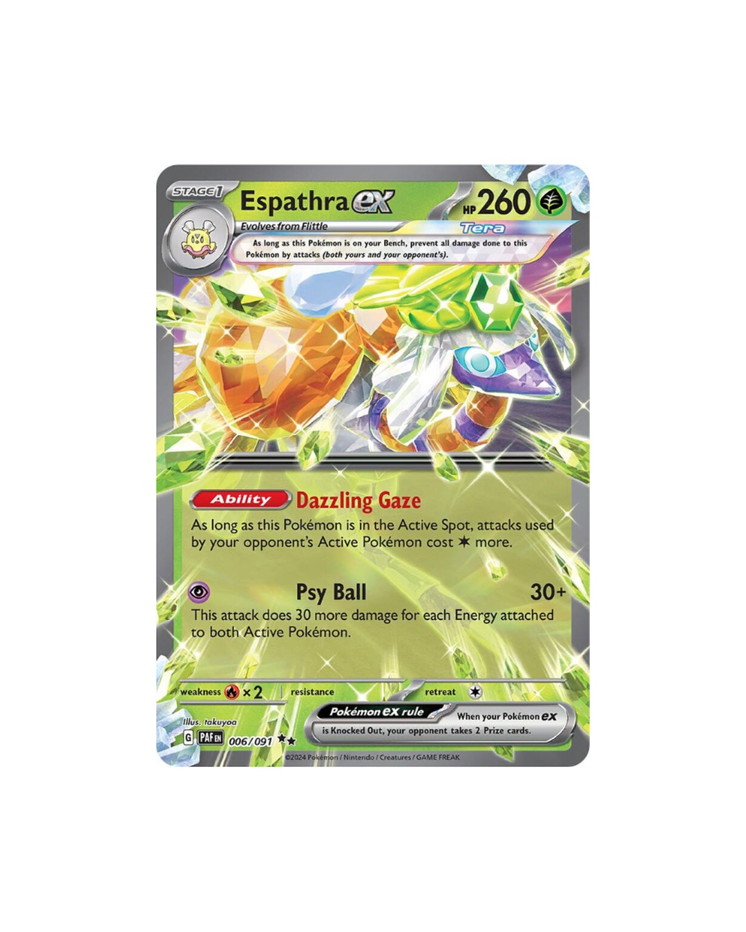 Espathra ex 006/091 card from Paldean Fates set