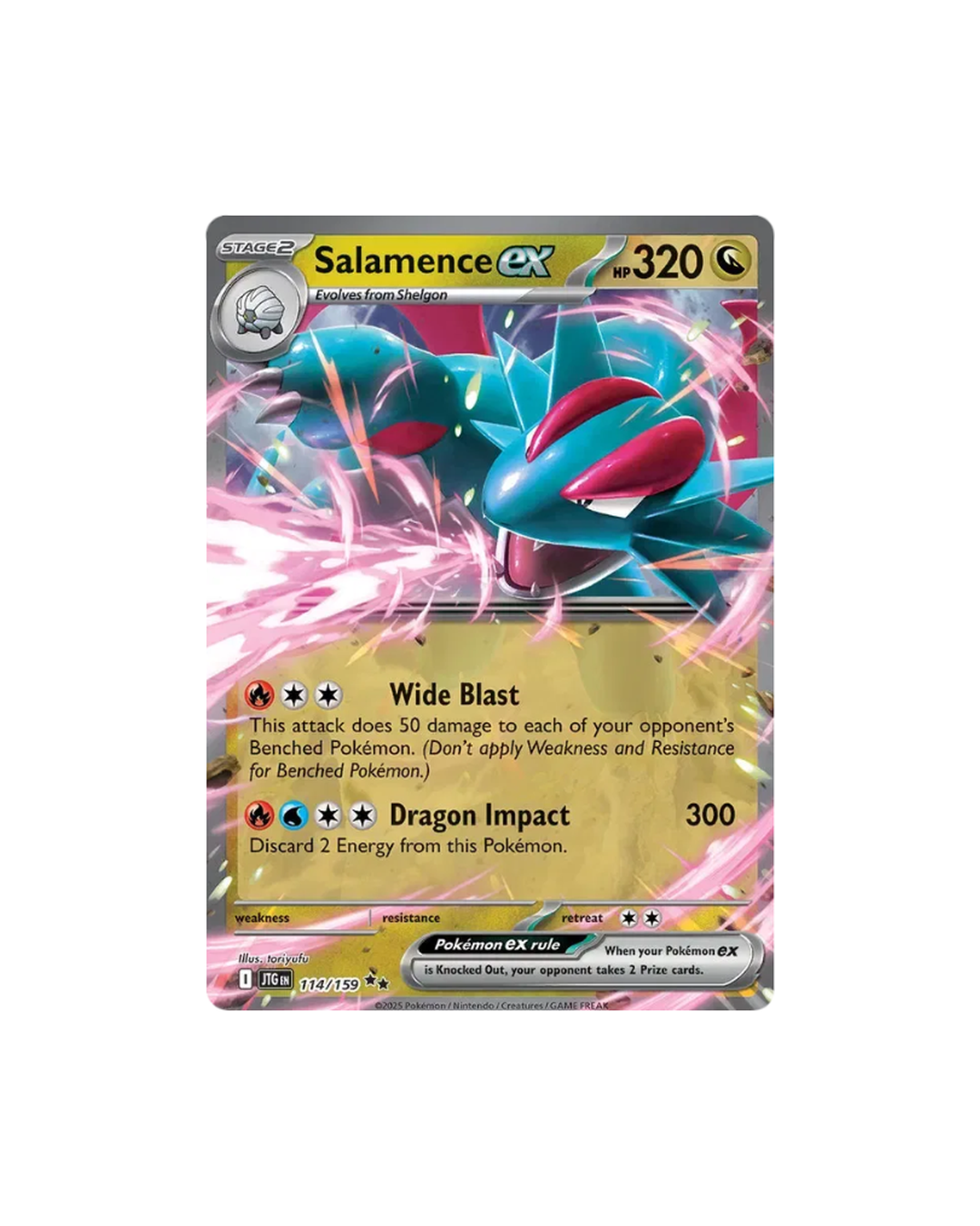 Salamence ex 114/159 Double Rare card from Journey Together set