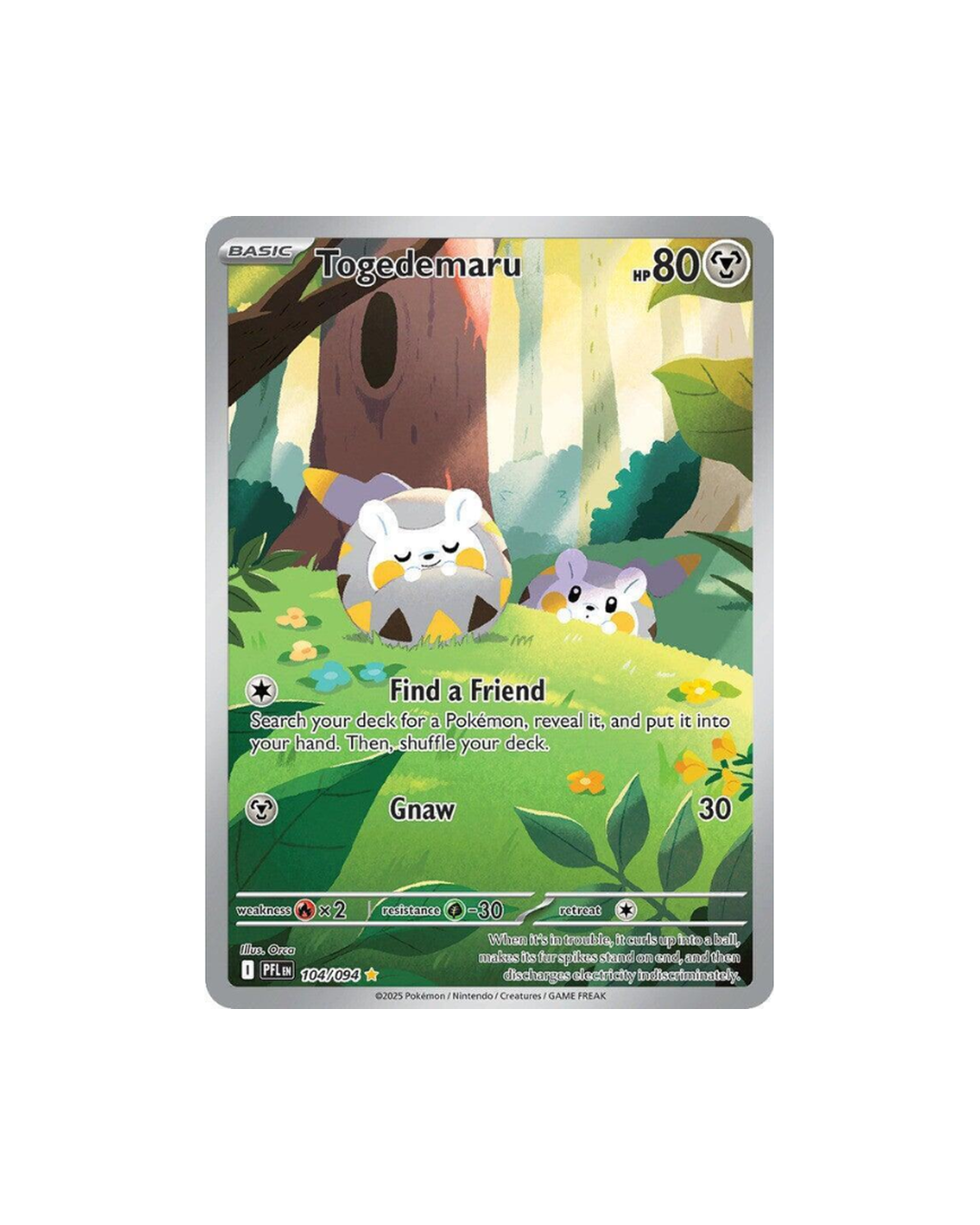 Togedemaru 104/094 Illustration Rare card from Phantasmal Flames set
