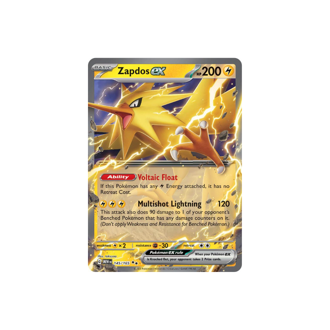 Zapdos ex – 151 – 145/165 – Double Rare